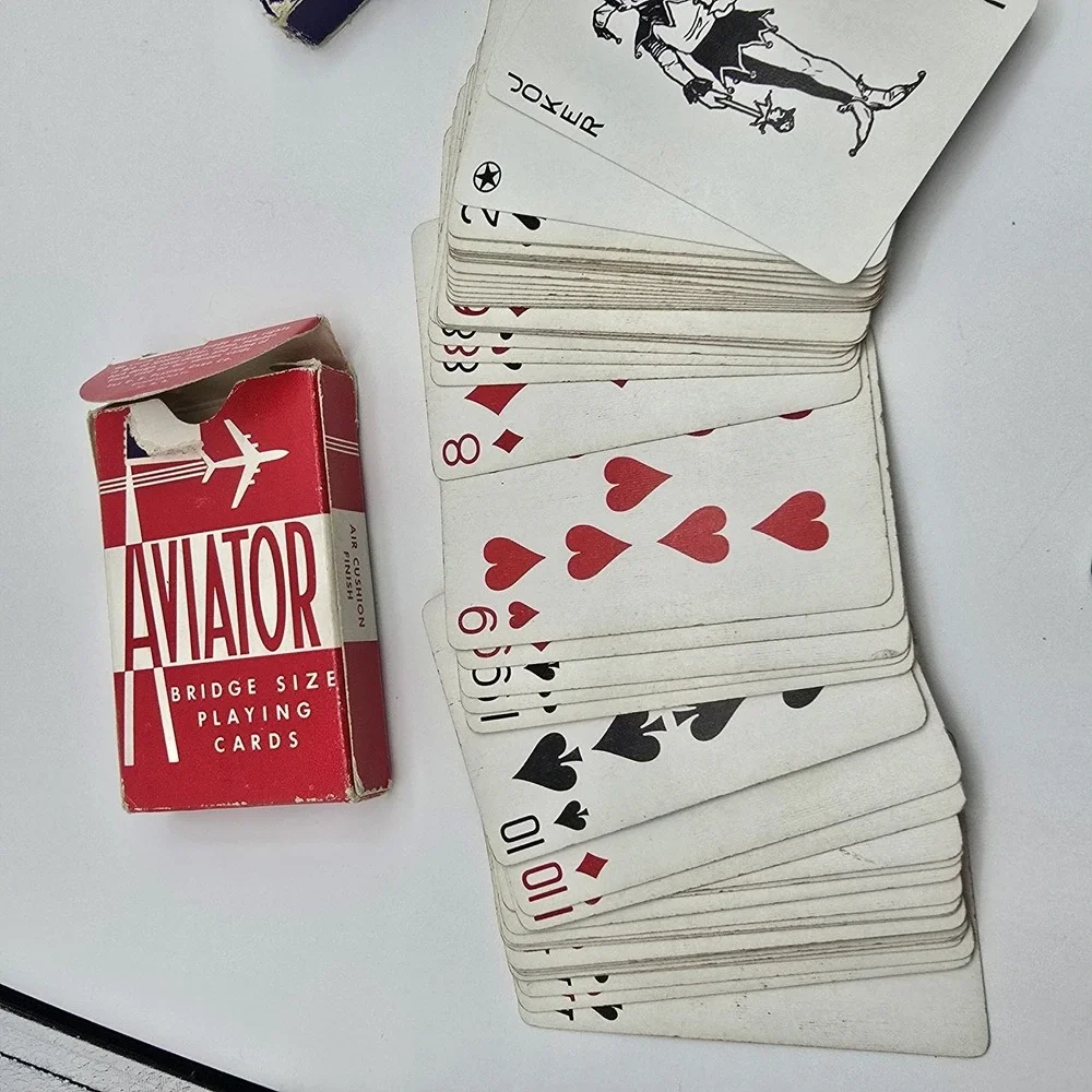 Vintage AVIATOR Lot Of 2  Deck PLAYING CARDS, Complete,‎ Made in USA